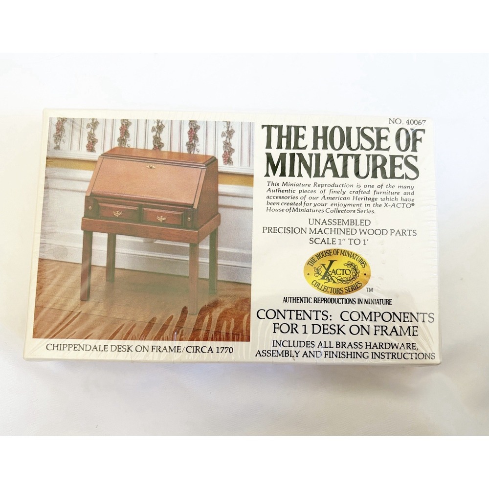 The House of Miniatures Doll Furniture Kit #40067 Chippendale Desk on Frame